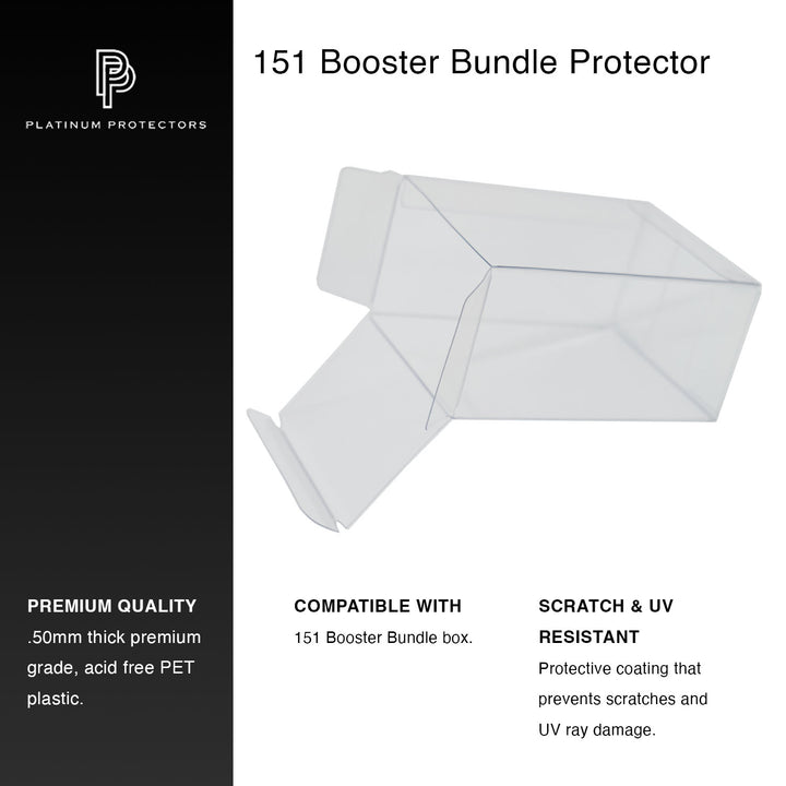 Pokemon 151 Booster Bundle Box Protectors - UV & Scratch-Resistant Platinum Protectors Wholesale Pokemon 151 Booster Bundle Box Protectors - UV & Scratch-Resistant Platinum Protectors Wholesale