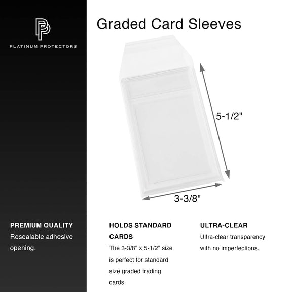 PSA Slab Sleeves 100 Count 100 Clear Ultra Pro Graded Card Sleeves - Perfect Fit For PSA Graded Slab Protectors PSA Slab Bags 100 Pack - Foto 9